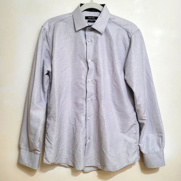 Nine West | Shirts | Nine West Slim Fit Buttonup Dress Shirt Small Dots  Black White 5155 3233 | Poshmark